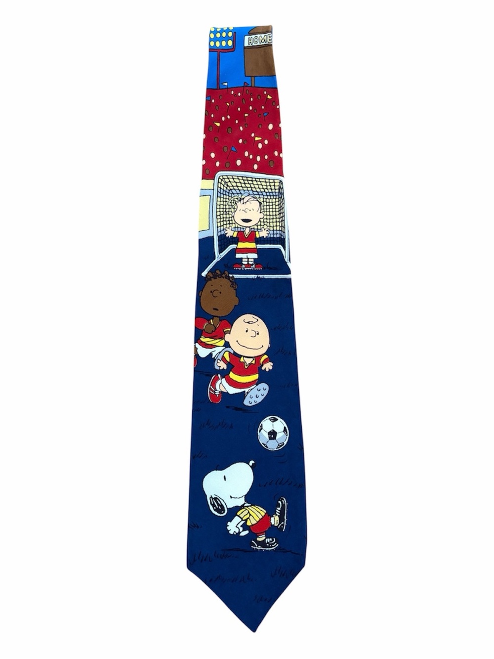 1980s Vintage Peanuts World Cup themed, Navy Blue Tie